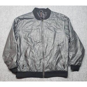 Sportier 1957 Jacket Mens S Gray Waist Length Polyurethane Zipper Pockets Lined